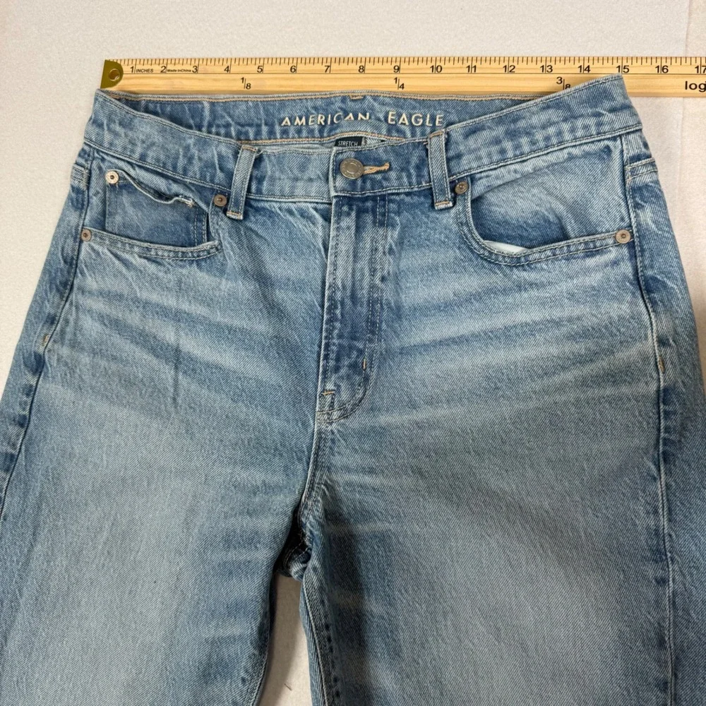American Eagle Super High-Rise Ankle Straight Jeans Light Wash Womens 6 Regular - Picture 4 of 10